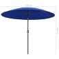Preview: Sonnenschirm mit Aluminium-Mast 270 cm Azurblau