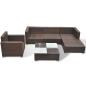 Preview: ARDEBO.de - 6-tlg. Garten-Lounge-Set mit Auflagen Poly Rattan Braun