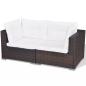 Preview: 6-tlg. Garten-Lounge-Set mit Auflagen Poly Rattan Braun