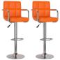 Preview: Barhocker 2 Stk. Orange Kunstleder