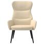 Preview: Relaxsessel mit Hocker Creme Stoff