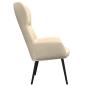 Preview: Relaxsessel mit Hocker Creme Stoff