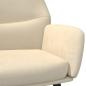 Preview: Relaxsessel mit Hocker Creme Stoff