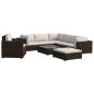 Preview: 8-tlg. Garten-Lounge-Set mit Auflagen Poly Rattan Braun