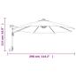 Preview: Wand-Sonnenschirm mit LEDs Gelb 290 cm