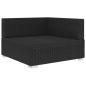 Preview: Modular-Sofa-Eckteil 1 Stk. + Auflagen Poly Rattan Schwarz