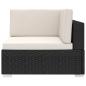Preview: Modular-Sofa-Eckteil 1 Stk. + Auflagen Poly Rattan Schwarz