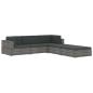 Preview: Modular-Sofa-Eckteil 1 Stk. + Auflagen Poly Rattan Schwarz