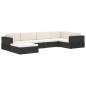 Preview: Modular-Sofa-Eckteil 1 Stk. + Auflagen Poly Rattan Schwarz