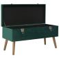 Preview: Bank mit Staufach 80 cm Grün Samt