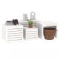 Preview: 4-tlg. Gartenbox-Set Weiß Massivholz Kiefer