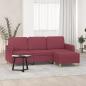 Preview: ARDEBO.de - 3-Sitzer-Sofa mit Hocker Weinrot 180 cm Stoff