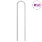 Preview: ARDEBO.de - Bodenanker 50 Stk. U-Form 15x3,5 cm Verzinkter Stahl