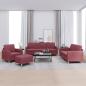 Preview: ARDEBO.de - 4-tlg. Sofagarnitur mit Kissen Weinrot Stoff