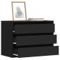 Preview: ARDEBO.de - Kommode Schwarz 80x41x58 cm Holzwerkstoff