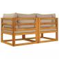 Preview: Modular-Ecksofas 2 Stk. mit Kissen Taupe Massivholz Akazie