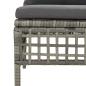 Preview: 6-tlg. Garten-Lounge-Set mit Kissen Grau Poly Rattan