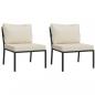Preview: 5-tlg. Garten-Lounge-Set mit Sandfarbigen Kissen Stahl