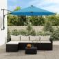 Preview: ARDEBO.de - Wand-Sonnenschirm mit LEDs Meerblau 290 cm
