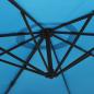 Preview: Wand-Sonnenschirm mit LEDs Meerblau 290 cm
