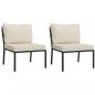Preview: 6-tlg. Garten-Lounge-Set mit Sandfarbigen Kissen Stahl