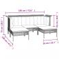 Preview: 5-tlg. Garten-Lounge-Set mit Kissen Grau Poly Rattan