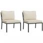 Preview: 6-tlg. Garten-Lounge-Set mit Sandfarbigen Kissen Stahl