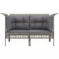 Preview: Garten-Ecksofas mit Kissen 2 Stk. Grau Poly Rattan