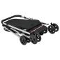 Preview: Hundewagen Faltbar Schwarz 100x49x96 cm Leinenstoff