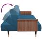 Preview: Schlafsofa mit Getränkehaltern Blau Samt