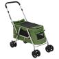 Preview: Hundewagen Faltbar Grün 100x49x96 cm Leinenstoff
