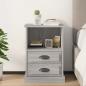 Preview: ARDEBO.de - Nachttisch Grau Sonoma 43x36x60 cm