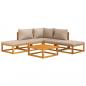 Preview: 6-tlg. Garten-Lounge-Set mit Taupe Kissen Massivholz