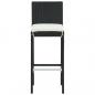 Preview: Barhocker mit Kissen 6 Stk. Schwarz Poly Rattan