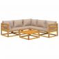 Preview: 6-tlg. Garten-Lounge-Set mit Taupe Kissen Massivholz