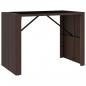 Preview: Bartisch mit Glasplatte Braun 145x80x110 cm Poly Rattan