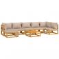 Preview: 8-tlg. Garten-Lounge-Set mit Taupe Kissen Massivholz