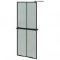 Preview: Duschwand mit Ablage für Walk-In-Dusche Schwarz 80x195 cm ESG