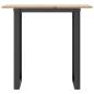 Preview: Esstisch O-Gestell 80x50x75 cm Massivholz Kiefer und Gusseisen