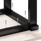 Preview: Esstisch O-Gestell 80x50x75 cm Massivholz Kiefer und Gusseisen