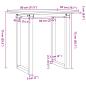 Preview: Esstisch O-Gestell 80x50x75 cm Massivholz Kiefer und Gusseisen