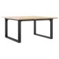Preview: Couchtisch O-Gestell 80x80x45cm Massivholz Kiefer und Gusseisen