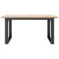 Preview: Couchtisch O-Gestell 80x80x45cm Massivholz Kiefer und Gusseisen