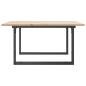 Preview: Couchtisch O-Gestell 80x80x45cm Massivholz Kiefer und Gusseisen