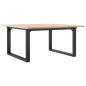 Preview: Couchtisch O-Gestell 80x80x45cm Massivholz Kiefer und Gusseisen