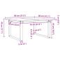 Preview: Couchtisch O-Gestell 80x80x45cm Massivholz Kiefer und Gusseisen