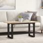 Preview: ARDEBO.de - Couchtisch O-Gestell 90x40x45,5cm Massivholz Kiefer & Gusseisen