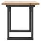 Preview: Couchtisch O-Gestell 90x40x45,5cm Massivholz Kiefer & Gusseisen