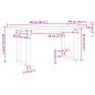 Preview: Couchtisch O-Gestell 90x40x45,5cm Massivholz Kiefer & Gusseisen