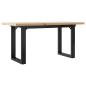 Preview: Couchtisch O-Gestell 100x50x45,5 cm Massivholz Kiefer Gusseisen